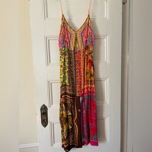 Farm Rio Bohemian Patchwork Midi Dress